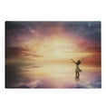 thumbnail image 1 of Colorful Cutting Board, Realistic Pattern Illustration of Woman Standing Before Sky in Starry Night, Decorative Tempered Glass Cutting and Serving Board, in 3 Sizes, by Ambesonne, 1 of 2
