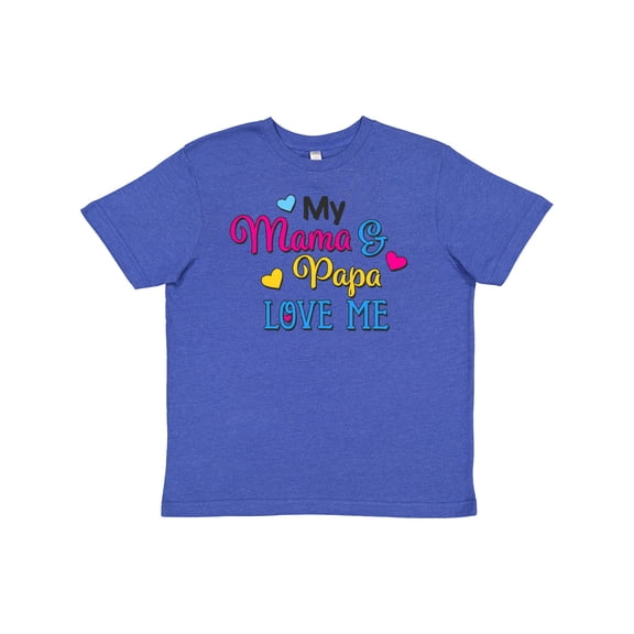 Inktastic My Mama and Papa Love me with Hearts Youth T-Shirt