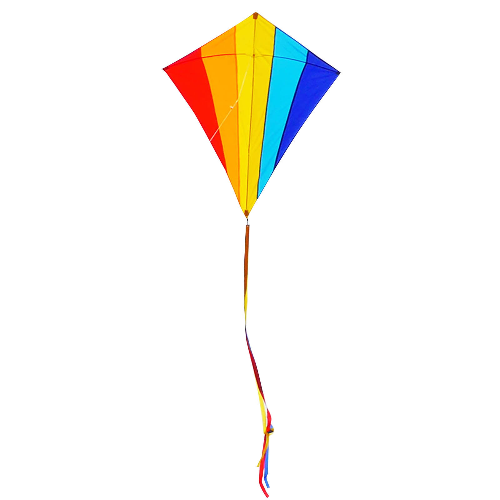 Backyard and Outdoor Ac Parks Including Reel and Bag Wide Colorful Kite Rainbow Vivid Colors for Kids and Adults 60 Inches Wings Single Line Flyer with Long Tail 95 Inches Perfect Flying Toy for Beach Easy to Assemble and Fly in Seconds to Catch Wind