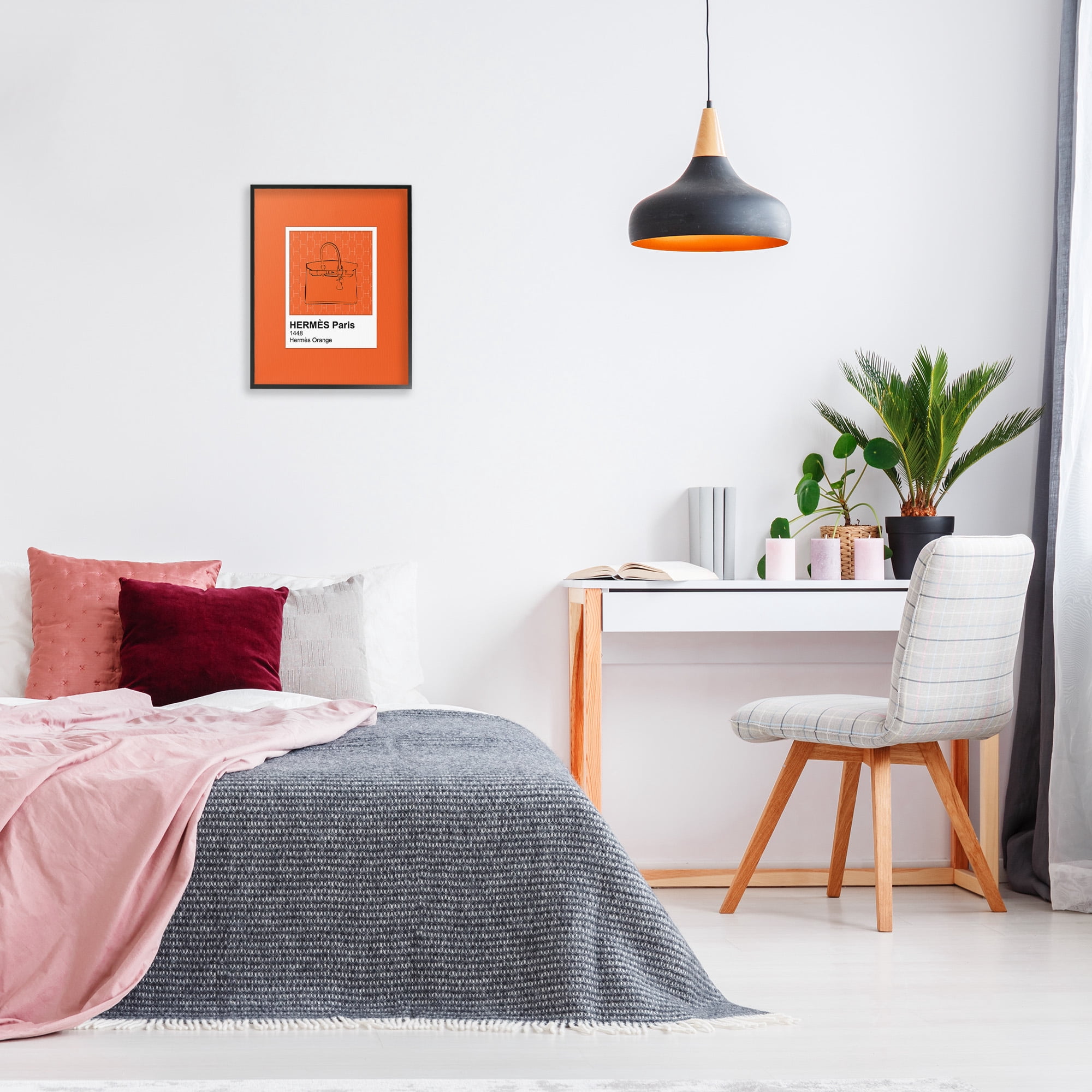 Stupell Industries Orange Fashion Hue Beauty & Fashion Painting Black Framed Art Print Wall Art, 16 x 20
