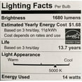 thumbnail image 3 of EcoSmart 100-Watt Equivalent A19 Medium Base Dimmable LED Light Bulb Daylight (4-Pack), 3 of 5