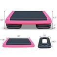 thumbnail image 2 of Tuqiang Aerobic Stepper Adjustable Step Platform Trainer Pink Black with 4 Risers, 2 of 7