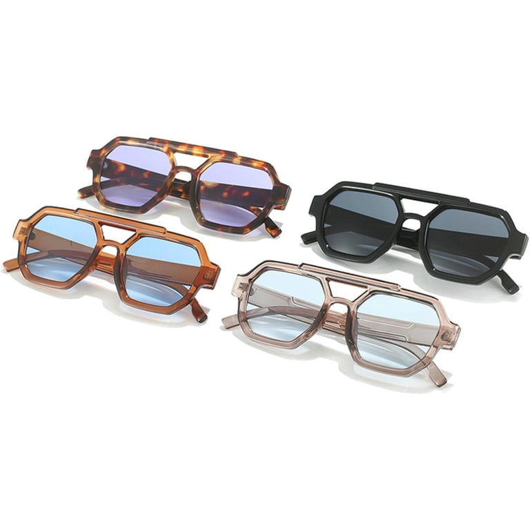 Rectangle Polygon Blue Polarized Sunglasses for Women Men Retro Classic Vintage New Rectangle Polygon Blue Polarized Sunglasses for Women  main image 3