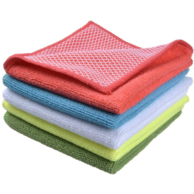 Heldig 5 Microfiber Dishwashing Cloths, Kitchen Dish Cleaning Cloth, Random  Color 