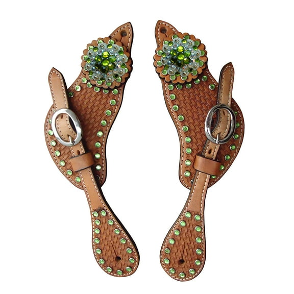 New Hilason Western Show Tack Hand Tooled Leather Horse Spur Straps