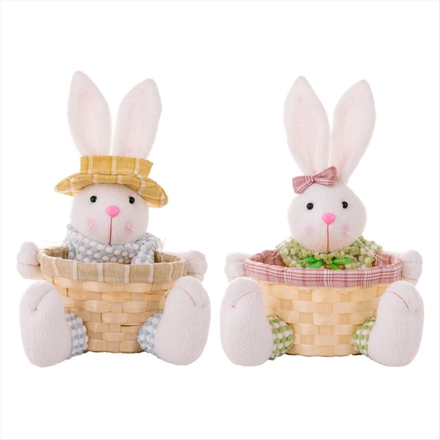 de Dulces de Pascua, Canasta de Pascua de Conejito, Canasta de Almacenamiento de Dulces de Pascua, Caja de Regalo para Decoración de Mesa, Regalo de Pascua,C
