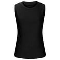 thumbnail image 4 of Xunlbb Tops for Women Under $5 Women's New Fashionable And Casual Versatile Solid Color Slim Sleeveless Round Neck Beach Vacation Clothes for Women S-2XL, 4 of 6