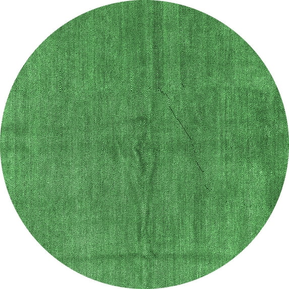 Ahgly Company Indoor Round Abstract Emerald Green Modern Area Rugs, 5' Round