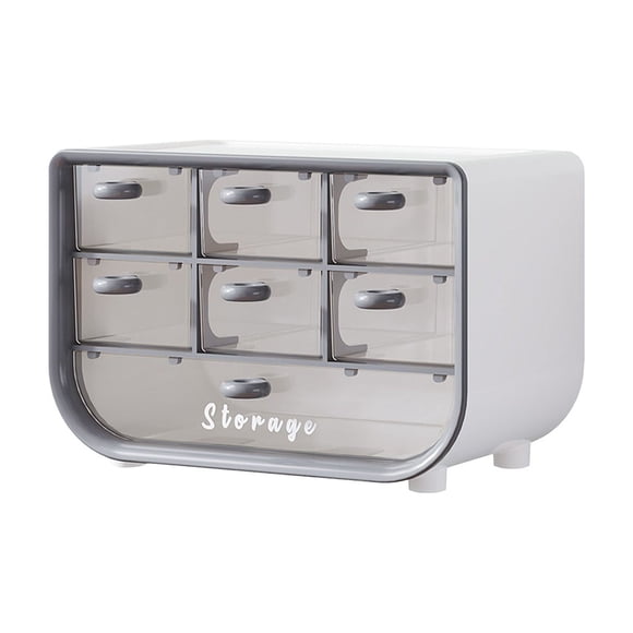 Organizador de escritorio con cajones, organizador de papelería y cosméticos con múltiples compartimentos, organizador de escritorio transparente con cajones para el hogar, la oficina, el dormitorio,