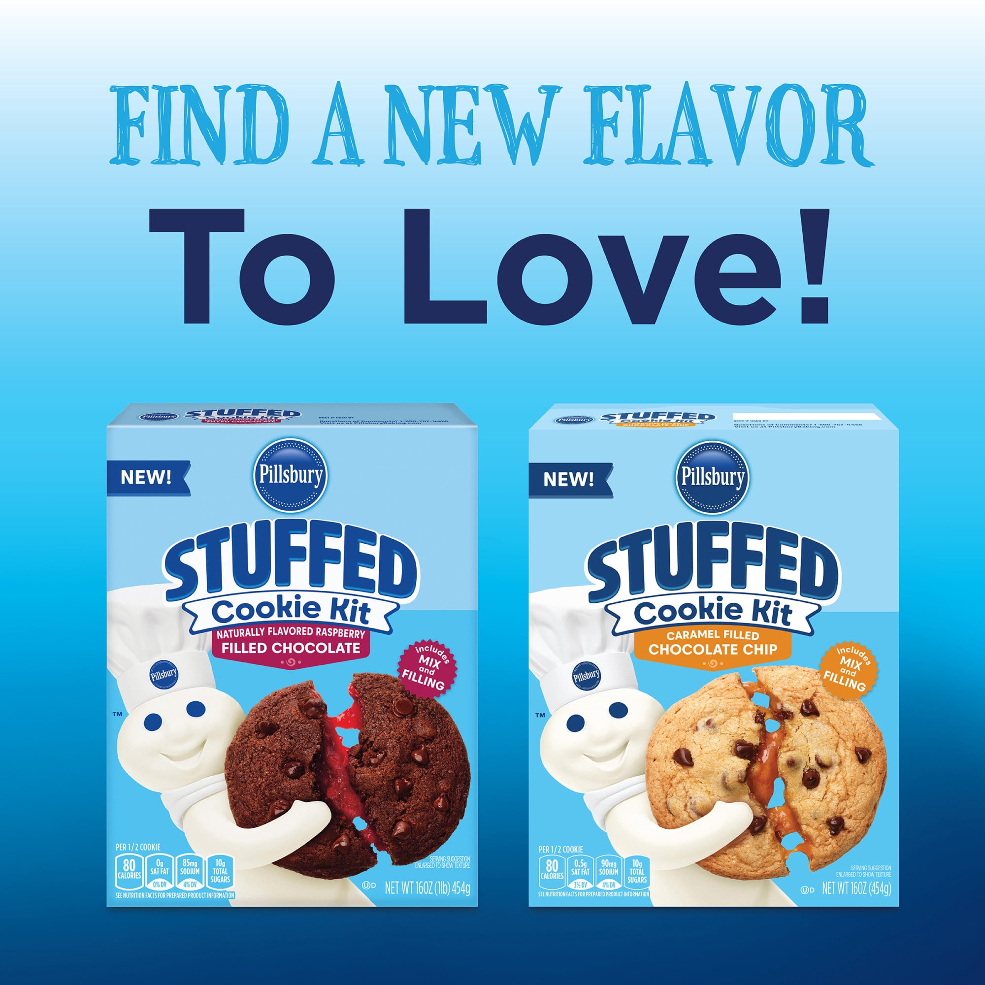 Pillsbury Raspberry Filled Chocolate Stuffed Cookie, 16 Oz Mix