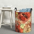 thumbnail image 1 of YFYANG Waterproof Laundry Hamper, Watercolor Red Flower Pattern Laundry Basket Oxford Fabric with Handle Foldable, S, 1 of 8