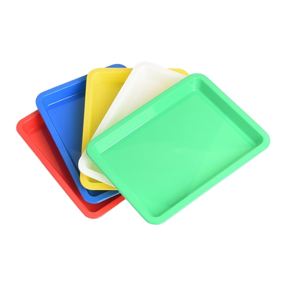 SUSHANG 10PC Color Operation Panel 10 PC Plastic Art Trays Multicolor Activity Tray Organizer Serving Tray for Crafts Diy Projects Painting Beads Organizing Supply