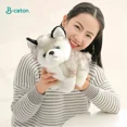 thumbnail image 3 of Peluche de perro husky realista de 20 cm, suave, kawaii, regalo de cumpleaños para niña, perro de dibujos animados esponjoso, 3 of 4