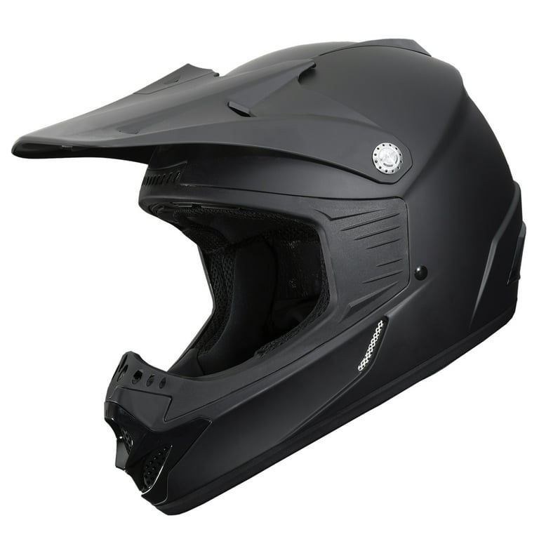 GLX GX11 Compact Lightweight Full Face Motorcycle Street Bike Helmet with Extra Tinted Visor Dot Approved (Matte Black Large)