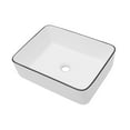 thumbnail image 5 of 16"×12"×5" White Ceramic Rectangular Countertop Bathroom Sink, 5 of 10
