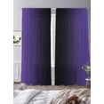 thumbnail image 3 of Purple Black Ombre Semi Sheer Window Curtains 96 Inches Long, Gradient Contemporary Abstract Art Rod Pocket Voile Silky Chiffon Curtain Light Filtering Drapes for Living Room, 52"x96", 2 Panels, 3 of 9