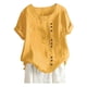 thumbnail image 1 of Túnica boho de algodón y lino para mujer en tallas grandes: blusa informal holgada y transpirable, manga 3/4, cuello redondo, tallas S-5XL., 1 of 3