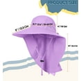 thumbnail image 5 of UPF 50+ Sun Protection Hat for Women's Female Adult UV Solar Protection Wide Brim Outdoor Beach Fishing Bucket Bonnie Cap Visor with Neck Flap Breathable Mesh Lightweight Foldable Windproof A Lavender, 5 of 5