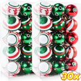 thumbnail image 2 of 6/30 piezas de bolas navideñas de colores de 6 cm, adorno colgante para árbol de Navidad, decoración para fiesta de Año Nuevo en el hogar, bola navideña festiva, 2 of 5
