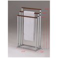 thumbnail image 4 of Pilaster Designs Preston Chrome Metal and Walnut Wood Transitional 3 Tier Freestanding Bathroom Towel Rack Organizer, 4 of 4