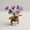 Purple, variant on Handmade Crochet Potted Plant, 6 Heads Gradient Pink Forget Me Not, 1 Piece Emotional Support Knitted Doll Decor, for Home Desk Office Decor Car Ornament Gift