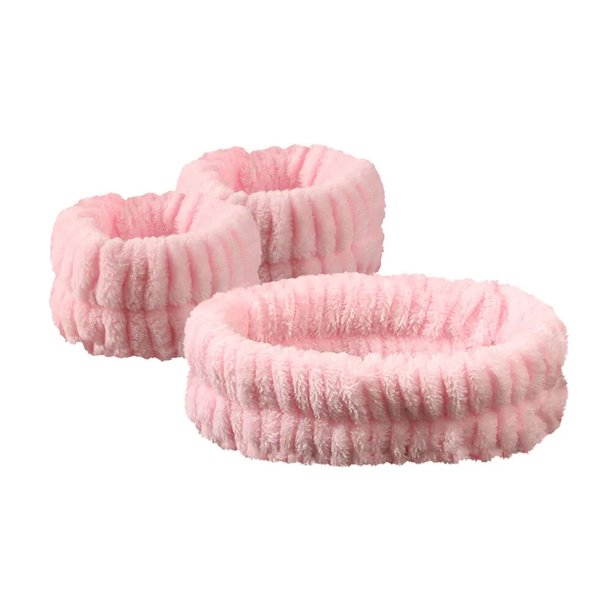Diademas para lavar la cara para mujer, bandas para el cabello de lana Coral, brazaletes, bandas impermeables, pulseras absorbentes, conjunto de accesorios para el cabello
