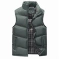 thumbnail image 2 of Mifsaly Mens Warm Puffer Vests Padded Zip Up Stand Collar Quilted Vest Fall Winter Daily Going Out Sports Travel Casual Outfits with Zipper Pockets, 2 of 9