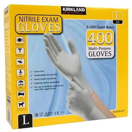 Kirkland Signature Nitrile Exam Gloves (Large) 400 Count