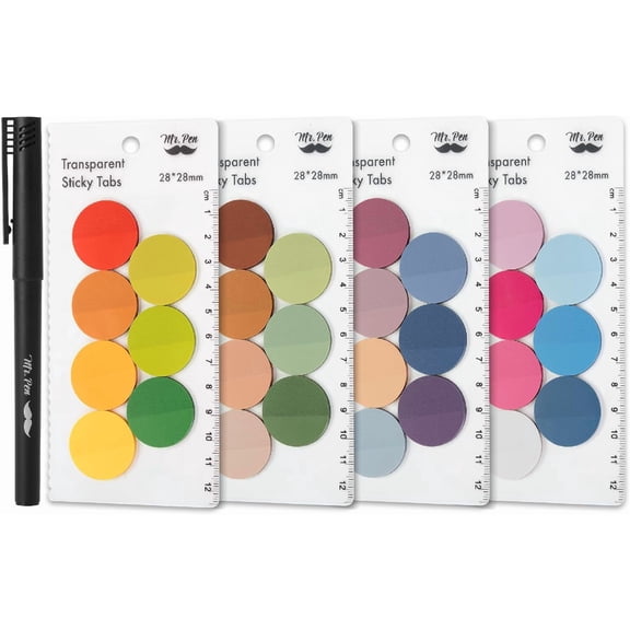 Mr. Pen- Transparent Sticky Note Set, 1120Sheets, Colorful, Round Transparent Sticky Notes Set