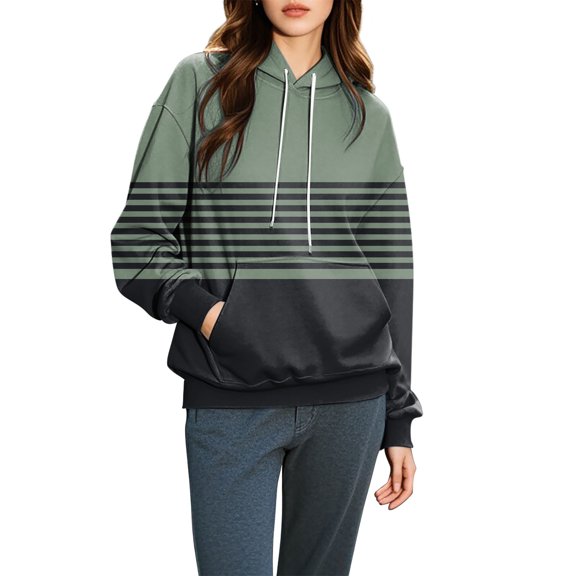 Holzkary Hoodies for Women 2025 Women's Autumn Winter Hoodie Sweatshirt Tops Long Sleeved Comfortable Pullover Sweatshirts Casual Comfy Tops Trendy Fall Outfits Winter Clothes 2025 Green L