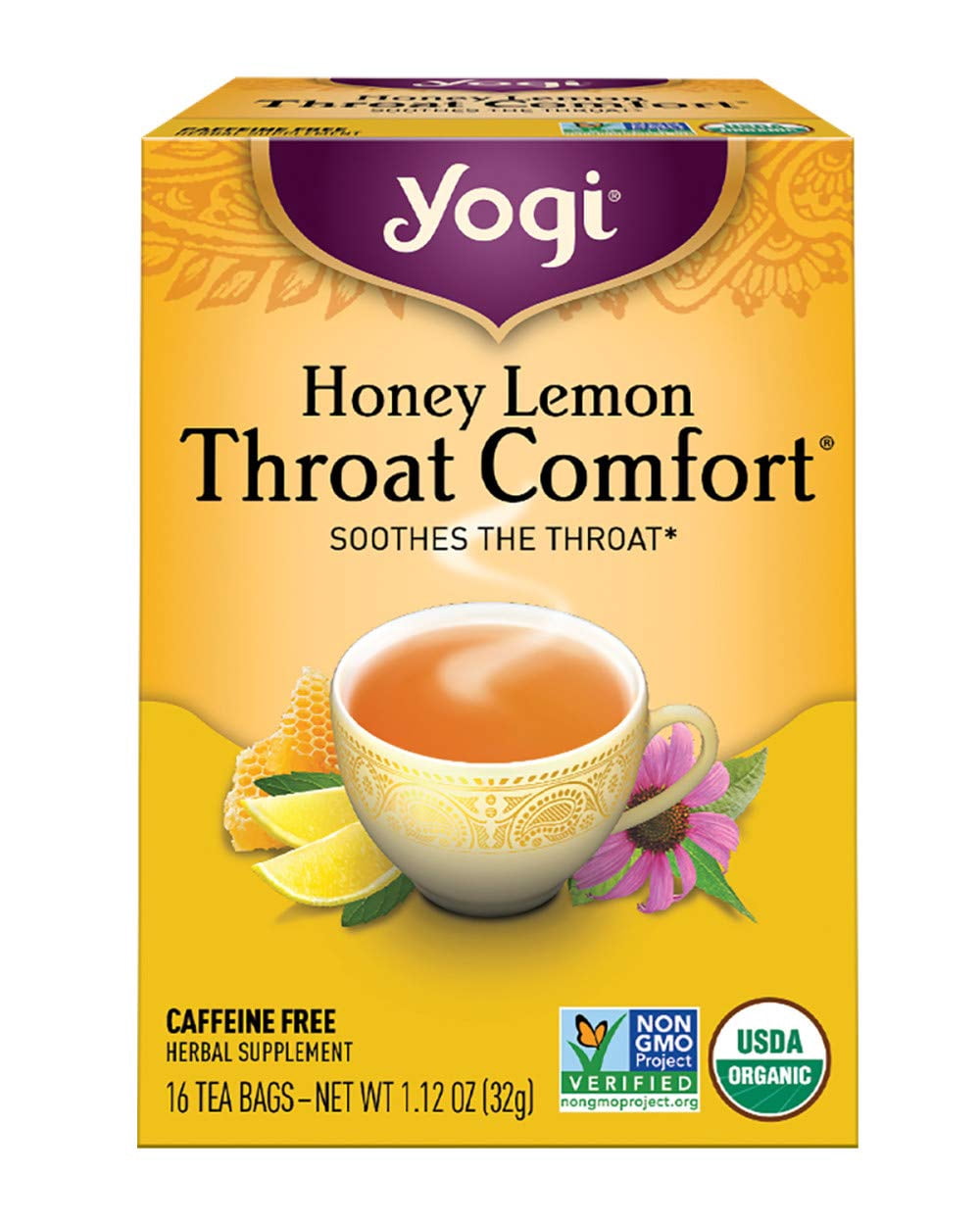 Yogi Tea, Honey Lemon Throat Comfort, 16 Count - Walmart