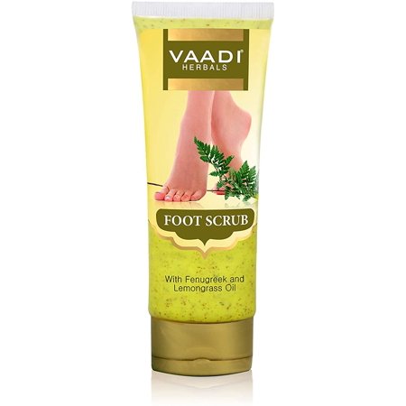 Foot Scrub - Foot Scrub exfoliator - Foot Scrub Cream - Natural, Anti-fungal Callus Remover and Therapeutic Exfoliator - Fast Absorbing - Makes Your Feet Super Soft - 110 Grams - Vaadi Herbals