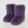 thumbnail image 2 of Plush Slipper Booties for Women Winter Warm Fashion Indoor Home Slip on Shoes Lightweight Casual Ankle Boots Purple Size 6, 2 of 4
