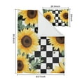 thumbnail image 5 of Sunflowers Bees Checkered Duvet Cover and Pillowcase Set for Single Bedding, Bedroom Accessories for Kids Teens, 5 of 5