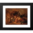 thumbnail image 2 of Johann Hermann Kretzschmer 24x19 Black Modern Framed Museum Art Print Titled - A Caravan in the Desert in a Simoom (1844), 2 of 5