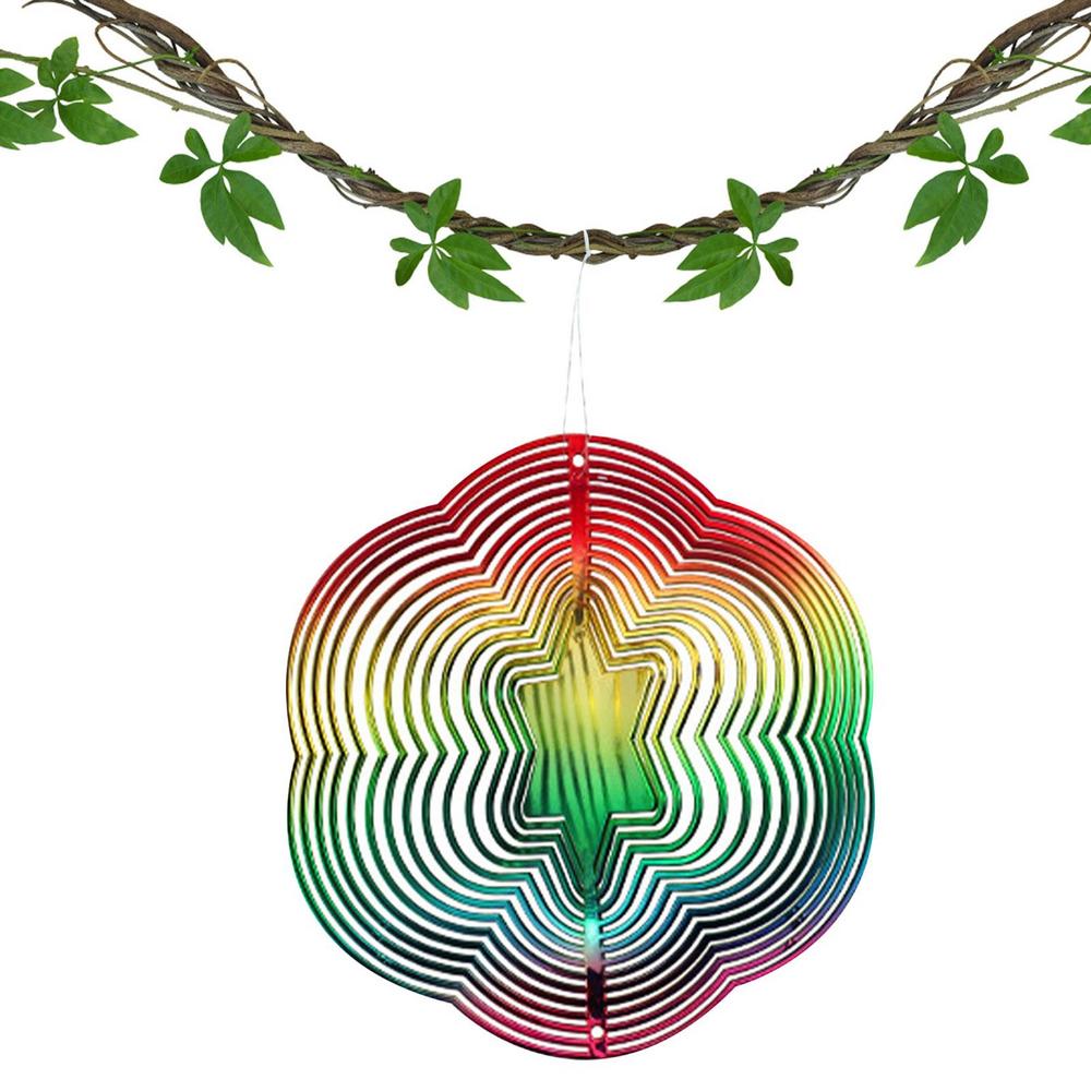 Huoge Wind Spinners 3D Hexagon Bird Repelling Wind Spinner Rotating