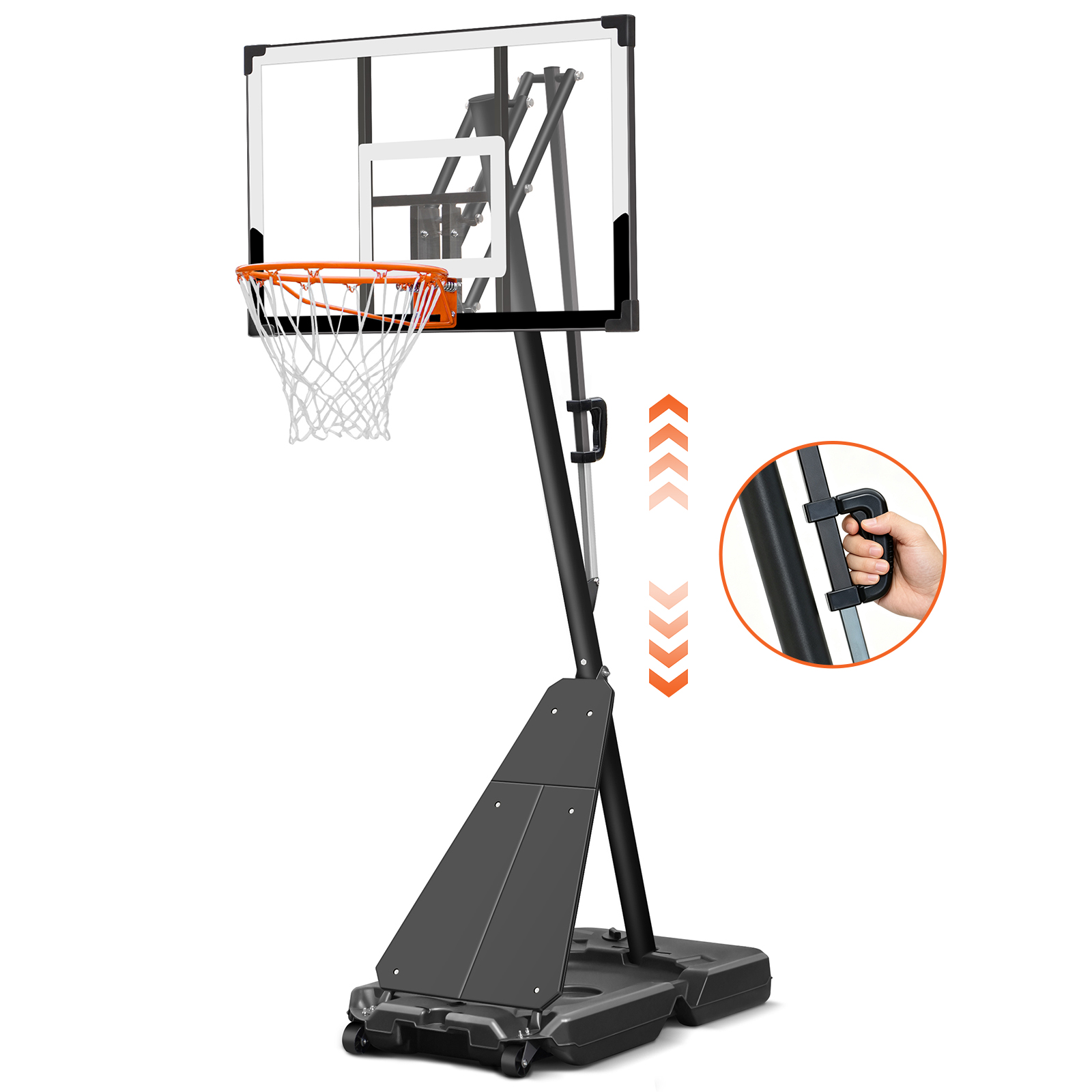 SERAY Portable Basketball Hoop 44-Inch Height Adjustable