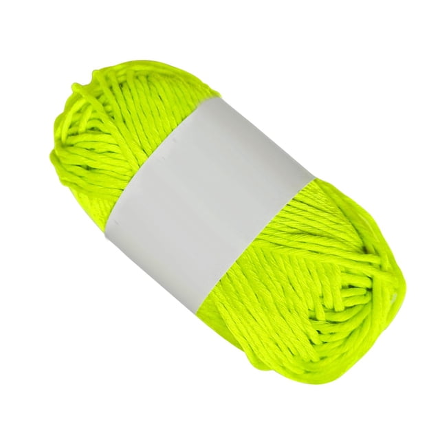 Hilo grueso luminoso, hilo fosforescente para tejer y hacer ganchillo, 2 mm, 50 g. Amarillo