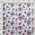 thumbnail image 3 of oneOone Cotton Poplin White Fabric Skull Diy Clothing Quilting Fabric Print Fabric By Yard 56 Inch Wide, 3 of 5