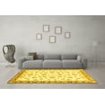thumbnail image 3 of Ahgly Company Indoor Round Oriental Yellow Traditional Area Rugs, 4' Round, 3 of 4