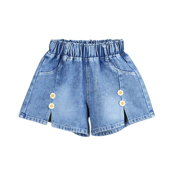 Odeerbi 2-7 Años Niñas Pantalón Vaquero Verano Daisy Pantalón Vaquero Corto Ropa de Exterior Informal Pantalón Vaquero Corto