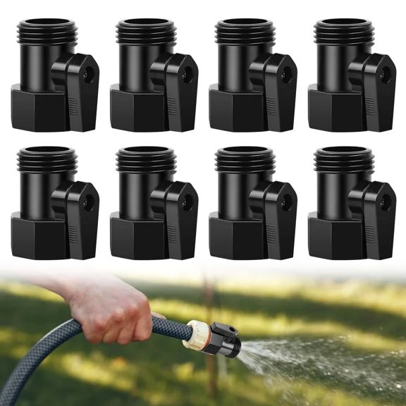 8Pcs 3/4'' Abs Ball Valve Quick Connect Drain Hose Shut Off Valve