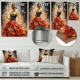 thumbnail image 4 of Designart "Red Timeless Glamour Painting III" Fashion Metal Art Living Room, 4 of 5