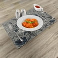 thumbnail image 2 of Ambesonne Navy Blue Place Mats Set of 4, Monochromatic Wildflowers, Standard Size, Coconut Dark Petrol Blue, 2 of 5