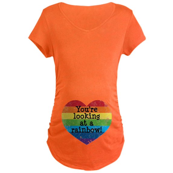 CafePress - Rainbow Baby Maternity T Shirt - Maternity Dark T-Shirt
