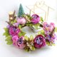 thumbnail image 2 of Bewildely Aldaba de puerta de Navidad, de peonía Artificial, simulación de tela de seda, flor, Festival en casa, boda, anillo de ratán, guirnaldas púrpura Bewildely HA7401-03B, 2 of 6