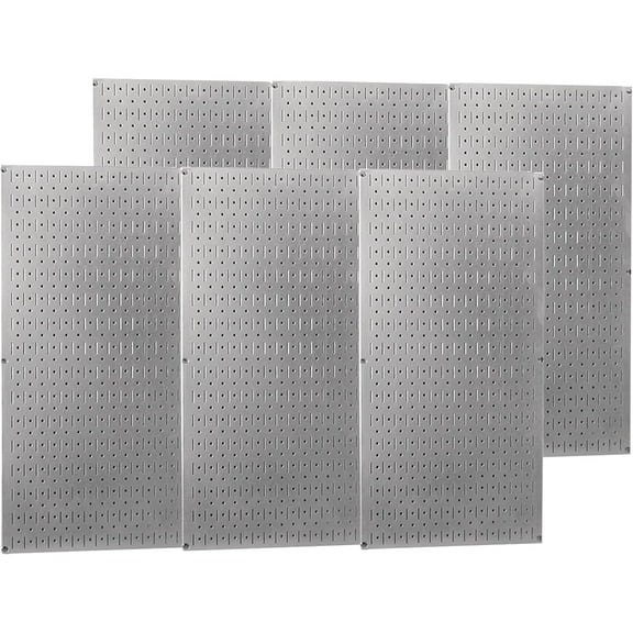 Wall Control Pegbrd Panel,32",Rnd Hole/Slotted,Silver