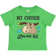 thumbnail image 3 of Inktastic My Cousin Loves Me with Sloth and Hearts Boys or Girls Toddler T-Shirt, 3 of 5