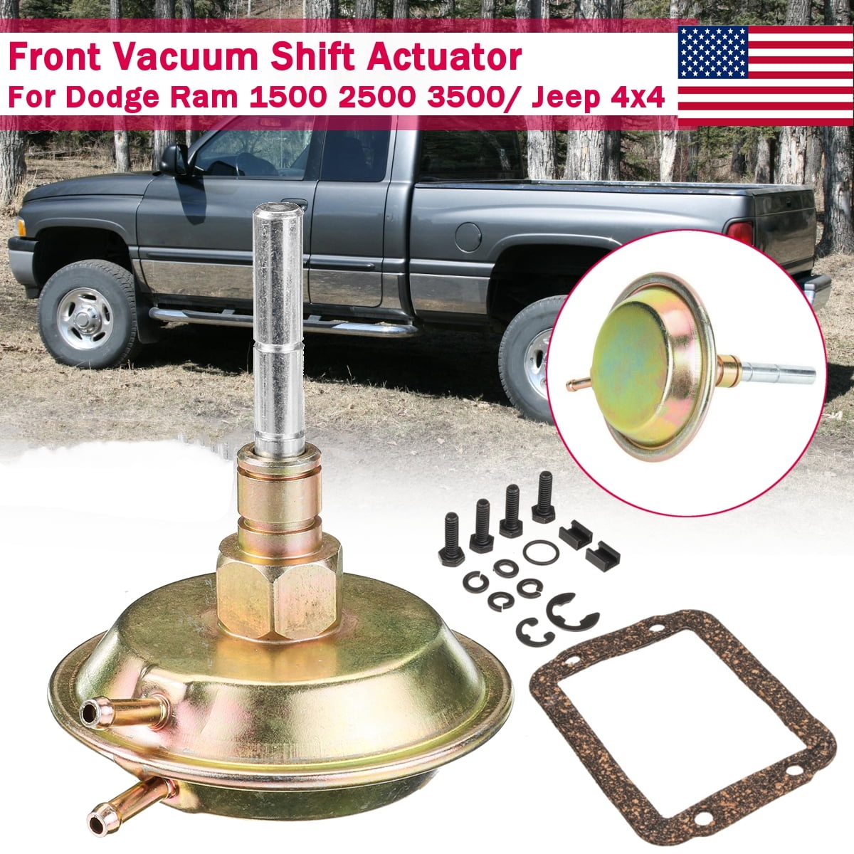 Shift Actuator Front Axle 4WD Vacuum Actuator 4x4 Fit for Dodge/Ram/Jeep/Pickup Truck Replaces 4882682 4506116 