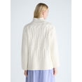 thumbnail image 3 of Free Assembly Women's Cable Knit Mock Neck Sweater, Midweight, Sizes XS-XXL, 3 of 5